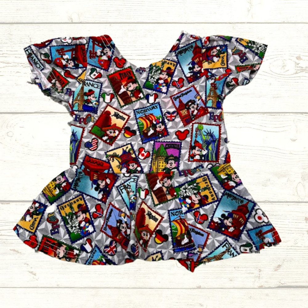 Boutique Disney Epcot Country Flag Dress Skirted Leo